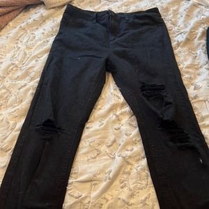 black ripped jeans